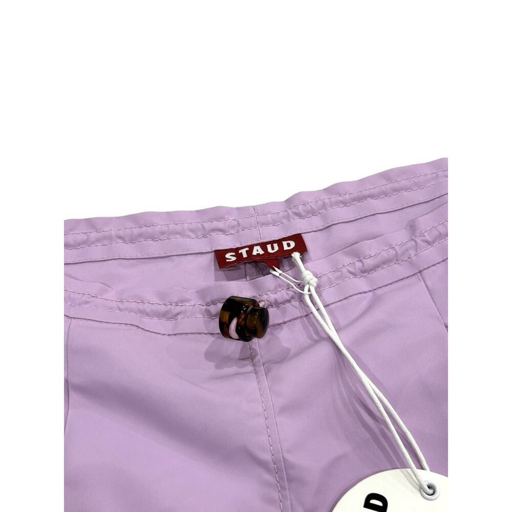 STAUD Coconut Shorts Womens Size S Lavender Purple Nylon Pleated High Rise - Picture 4 of 8